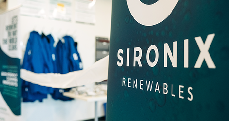 Banner reading "Sironix" in a laboratory